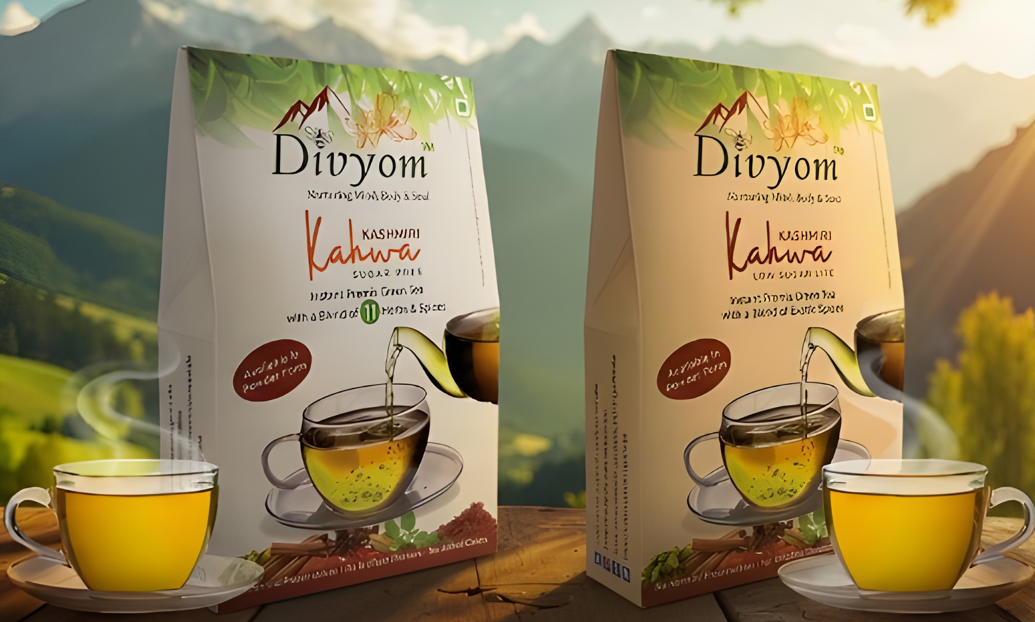 Kashmiri kahwa tea visual